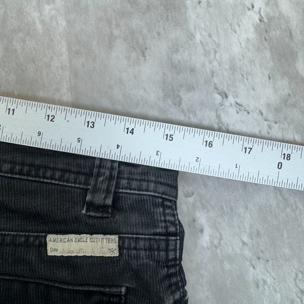 American Eagle Outfitters Corduroy Pants Womens 4 Black Flared Bootcut Granola - Picture 8 of 10